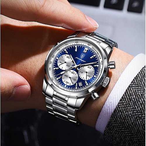 Наручні годинники чоловічі Poedagar Petros Silver Сріблястий (3566)