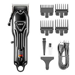 Машинка для стрижки VGR V-051 2500 mAh LED 4 насадки Чорний (2710131992)