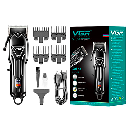 Машинка для стрижки VGR V-051 2500 mAh LED 4 насадки Чорний (2710131992)
