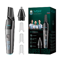 Триммер чоловічий VGR V-603 2 насадки Сірий (2746716545)