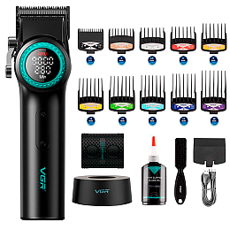 Машинка для стрижки VGR V-001 GGB 10 насадок 4600 mAh LED Чорний (2747631896)