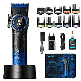 Машинка для стрижки VGR V-001 LED 4600 mAh 10 насадок Blue (2747658218)