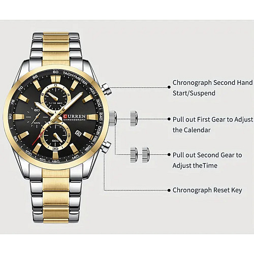 Наручні годинники чоловічі Curren Terra Сріблястий (3580)