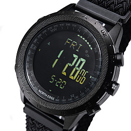 Наручні годинники чоловічі North Edge Desert Nylon Power 5BAR 2 ремінці Чорний (3590)