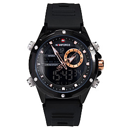 Наручные часы мужские NaviForce Pride Darkside 2 ремешка Черный (3592)