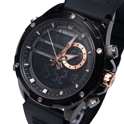Наручные часы мужские NaviForce Pride Darkside 2 ремешка Черный (3592)