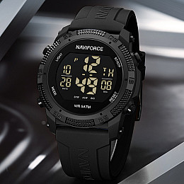 Наручные часы мужские NaviForce Europe Armor Black 2 ремешка Черный (3595)