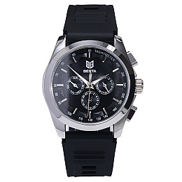 Наручні годинники чоловічі BESTA Walker Elastic Black 2 ремінці Сріблястий (3596)