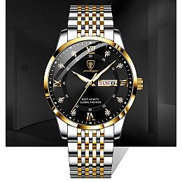 Наручні годинники чоловічі Hemsut Poedagar Deluxe 2 ремінці Сріблясто-золотистий (3597)