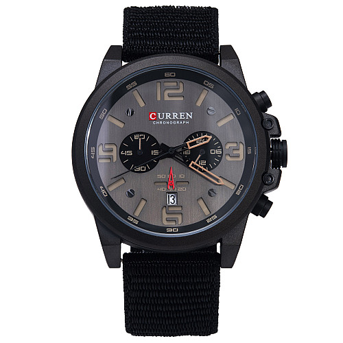 Наручні годинники чоловічі Curren Monreal Armor Black 2 ремінці Чорний (3598)