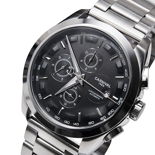 Наручні годинники чоловічі Carnival Genius Prime Silver 2 ремінці Сріблястий (3599)