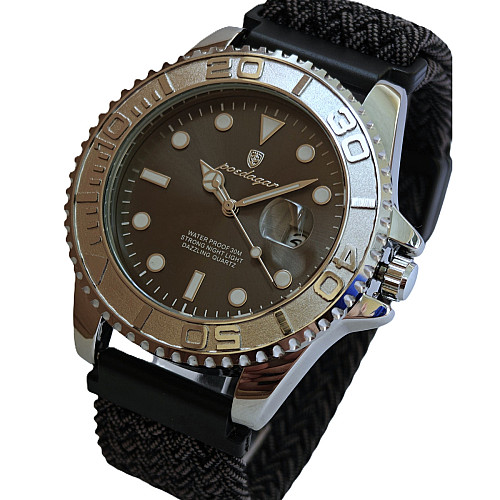 Наручные часы мужские Poedagar Pilot Nylon 2 ремешка Серебристый (3617)