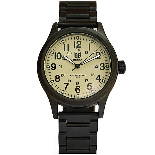 Наручные часы мужские BESTA Command Green Metal 2 ремешка Черный (3620)