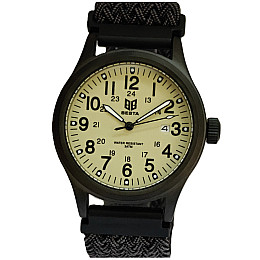 Наручные часы мужские BESTA Command Green Nylon 2 ремешка Черный (3621)