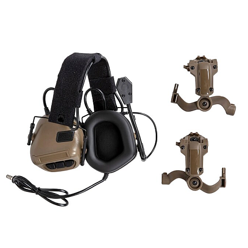 Наушники тактичні з кріпленням WoSporT HD-19 Gen 5 Койот (2771972712)