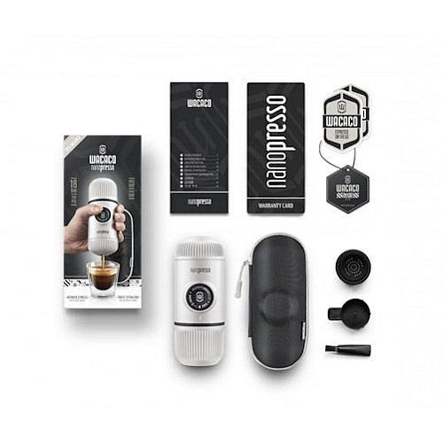 Еспресо-кавоварка Wacaco Nanopresso 18 бар 80 мл Біло-чорна (2772983584)