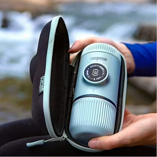 Еспресо-кавоварка Wacaco Nanopresso 18 бар 80 мл Чорно-бірюзова (2772991931)