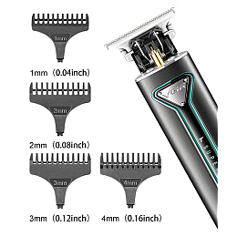Тример для стрижки волос і бороди VGR V-009 4 насадки Чорний (2782731524)