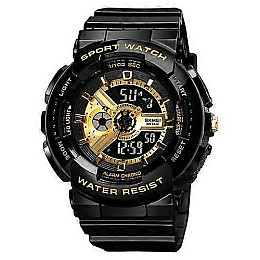 Часы наручные Skmei 1689 Black Gold 1689BKGD (18365-hbr)