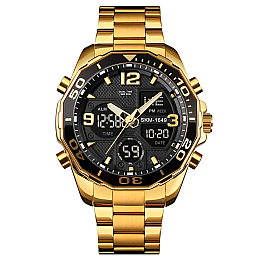 Часы наручные мужские Skmei 1649 Gold 1649GD (18424-hbr)