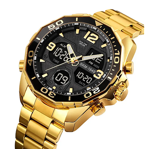 Часы наручные мужские Skmei 1649 Gold 1649GD (18424-hbr)