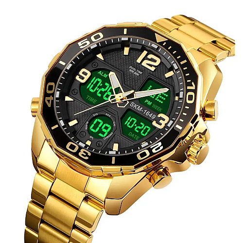 Часы наручные мужские Skmei 1649 Gold 1649GD (18424-hbr)