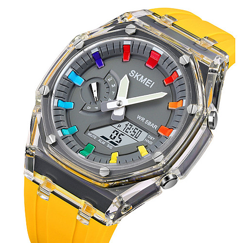 Часы наручные мужские Skmei 2100 Yellow 2100YL (18432-hbr)