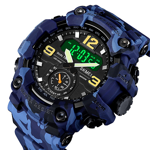 Часы наручные мужские Skmei 1637 Blue Camo 1637CMBU (18440-hbr)