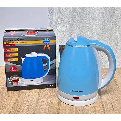 Електричний чайник No Brand Slivers Criest SC-820 2 л 1500 Вт Голубий (2104618752)