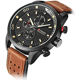 Часы наручные мужские Curren 8250 Black (18686-hbr)