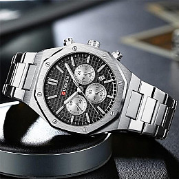 Часы наручные мужские Curren 8440 Silver (18693-hbr)