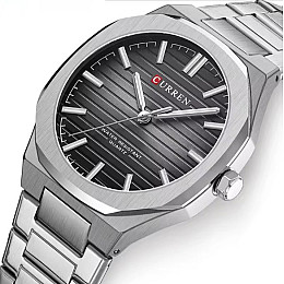 Часы наручные мужские Curren 8456 Silver (18694-hbr)