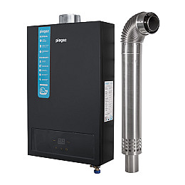 Колонка газова турбована Piegaz Hermes A Turbo Black 55х35х14 см Чорний