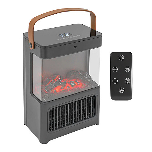 Тепловентилятор керамический с пультом Lesko YND-BL-02 Flame Черный (13699-90353)