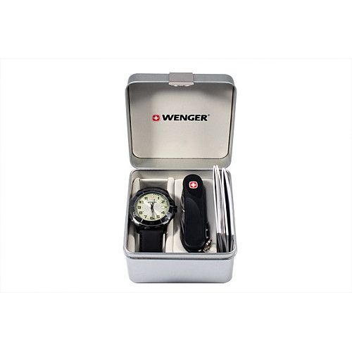 Набір Wenger годинник і ніж Чорний (70474)