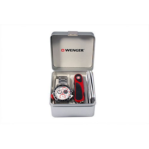 Набір Wenger годинники та ніж Червоний-чорний (70797)