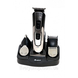 Стайлер триммер аккумуляторный 10 в 1 машинка для стрижки волос бритва бритья GEMEI GM-592 PRO Черно-серый