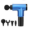 Портативний масажер для тіла 4 насадки Fascial Gun KH-320 Синій (VD194849299)