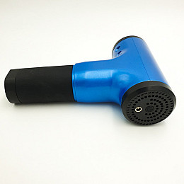 Портативний ручний масажер для тіла 4 насадки Fascial Gun HG-320 Синій (SMT194849299)