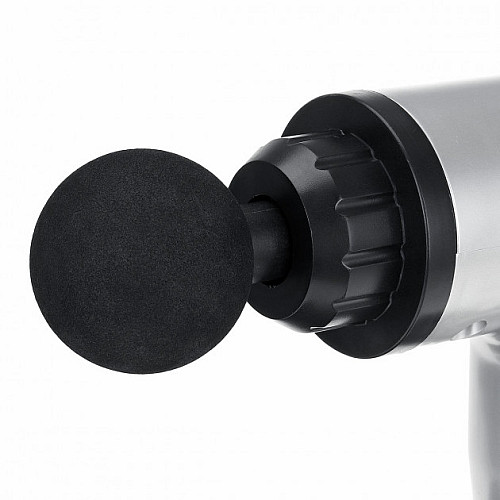 Портативний ручний м'язовий масажер для тіла Fascial Gun HG-320 Silver-Black (SMT179524381)