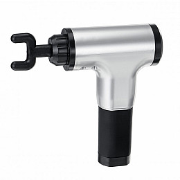 Портативний ручний м'язовий масажер для тіла Fascial Gun HG-320 Silver-Black (SMT179524381)