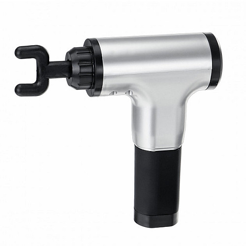 Портативний ручний м'язовий масажер для тіла Fascial Gun HG-320 Silver-Black (SMT179524381)