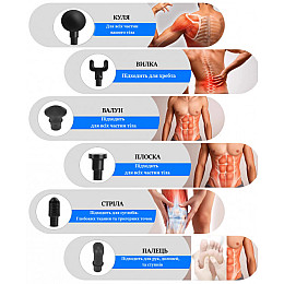 Портативный вибрационный ударный массажный пистолет Massage Gun 24V 2500 мАH (CG1)