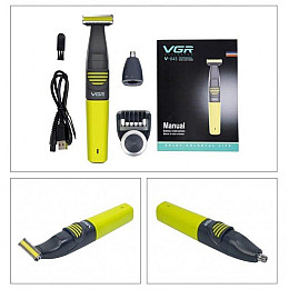 Электробритва + триммер для носа и ушей VGR V-043 Салатовый