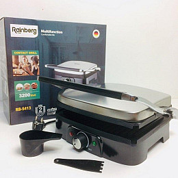 Гриль прижимной Rainberg RB-5413 с терморегулятором 3200W