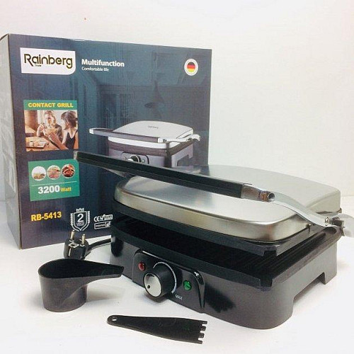 Гриль прижимний Rainberg RB-5413 з терморегулятором 3200W