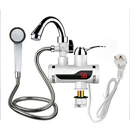 Проточний водонагрівач Delimano електричний з екраном Підключення знизу+ДУШ