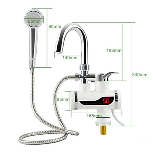 Проточний водонагрівач Delimano електричний з екраном Підключення знизу+ДУШ