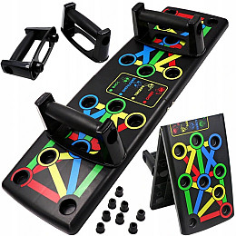 Комплект Масажний ударний пістолет Акумуляторний масажер для тіла Fascial Gun 4 насадки+Дошка для віджимань Push Up Board