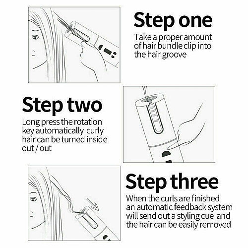 Бездротова автоматична плойка обертового типу UKC Hair Curler з акумулятором 5200мАг Рожевий